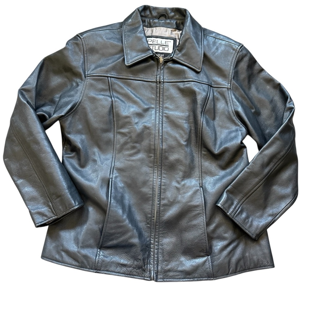 Vintage Pelle Studio Wilsons Women's Black Leather Jacket Thinsulate Size XL